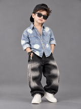 STIM163 Boys Full Sleeve Oversized Denim Shirt with Baggy Jeans