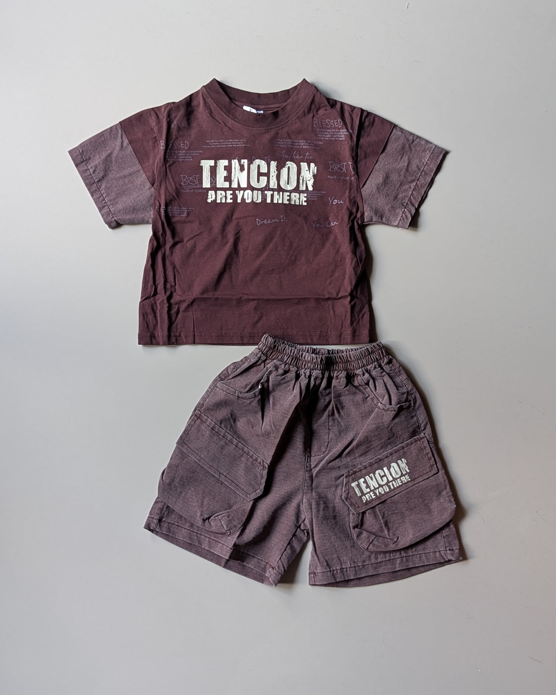 ST105 Unisex Half Sleeve Oversized T Shirt and Shorts Set