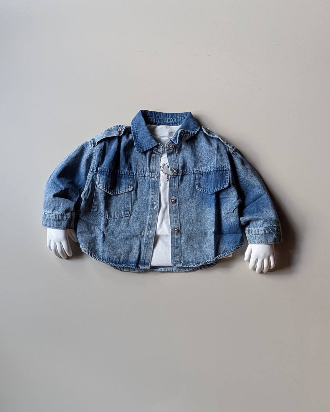 JKT02 Unisex Full Sleeve Oversized Denim Jacket with Inner T Shirt