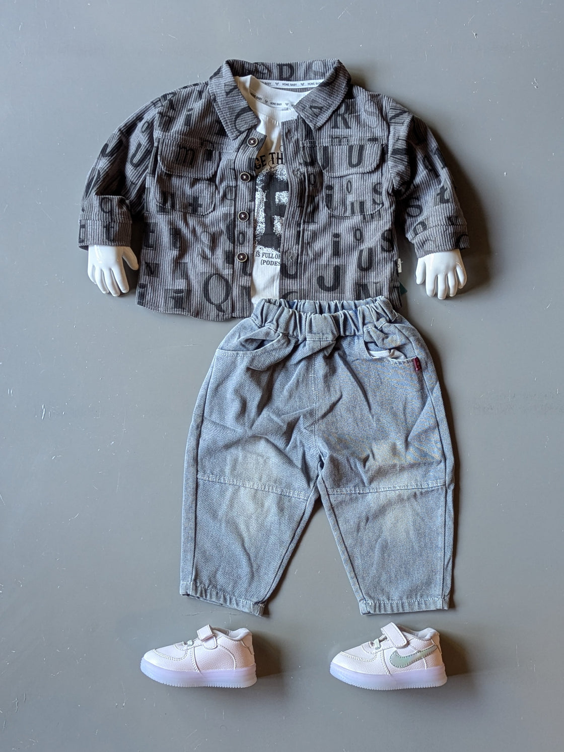 Unisex Full Sleeve Oversized Jacket, Inner T Shirt and Pant Set
