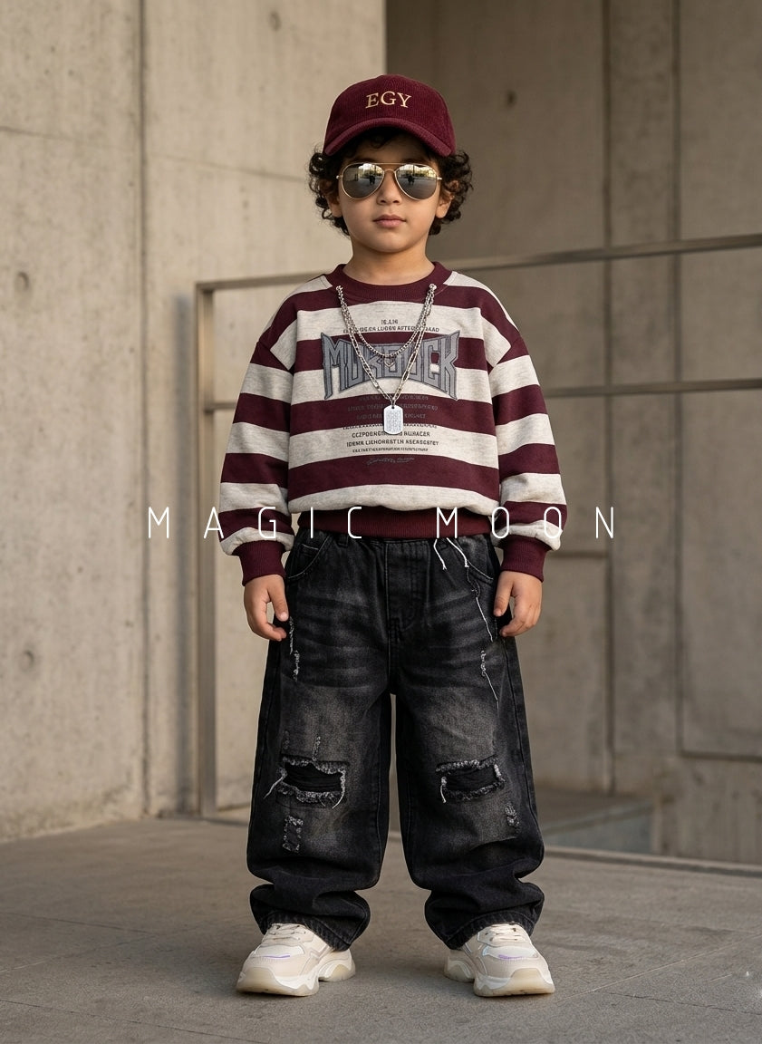 TSS01 Unisex Full Sleeve Oversized T Shirt with Chain