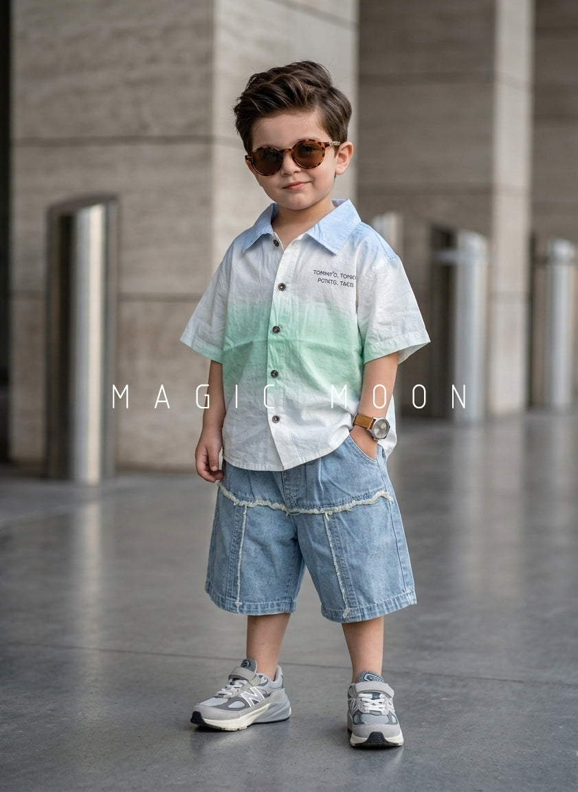 ST101 Unisex Half Sleeve Oversized Shirt with Shorts Set