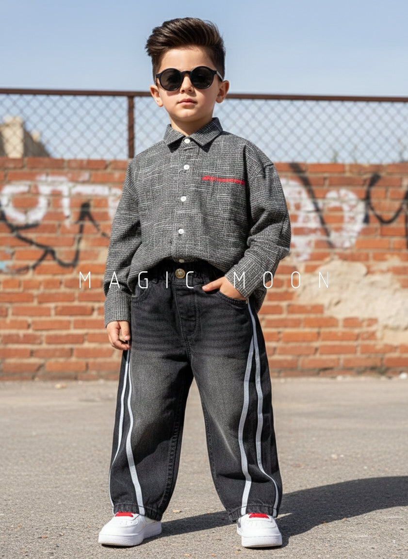 Boy's Full Sleeve Oversized Shirt