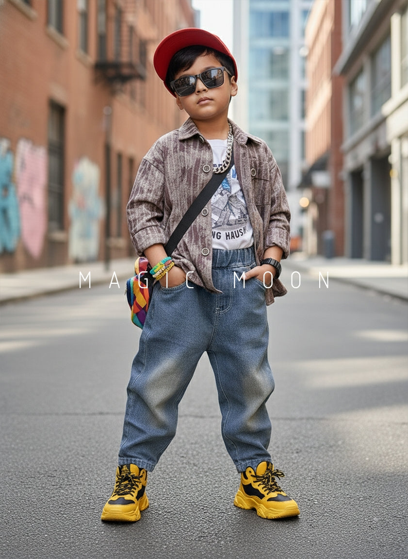 Unisex Full Sleeve Oversized Shirt,Inner T Shirt and Pant Set