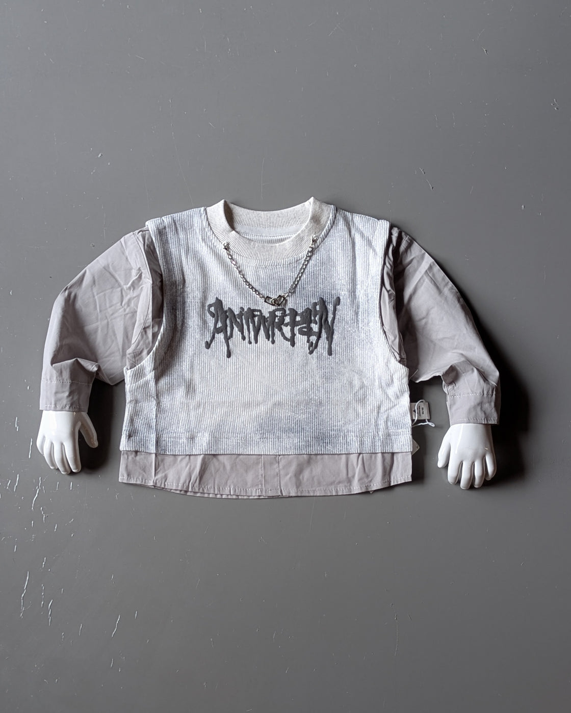 Unisex Full Sleeve Layered Look Oversized T Shirt