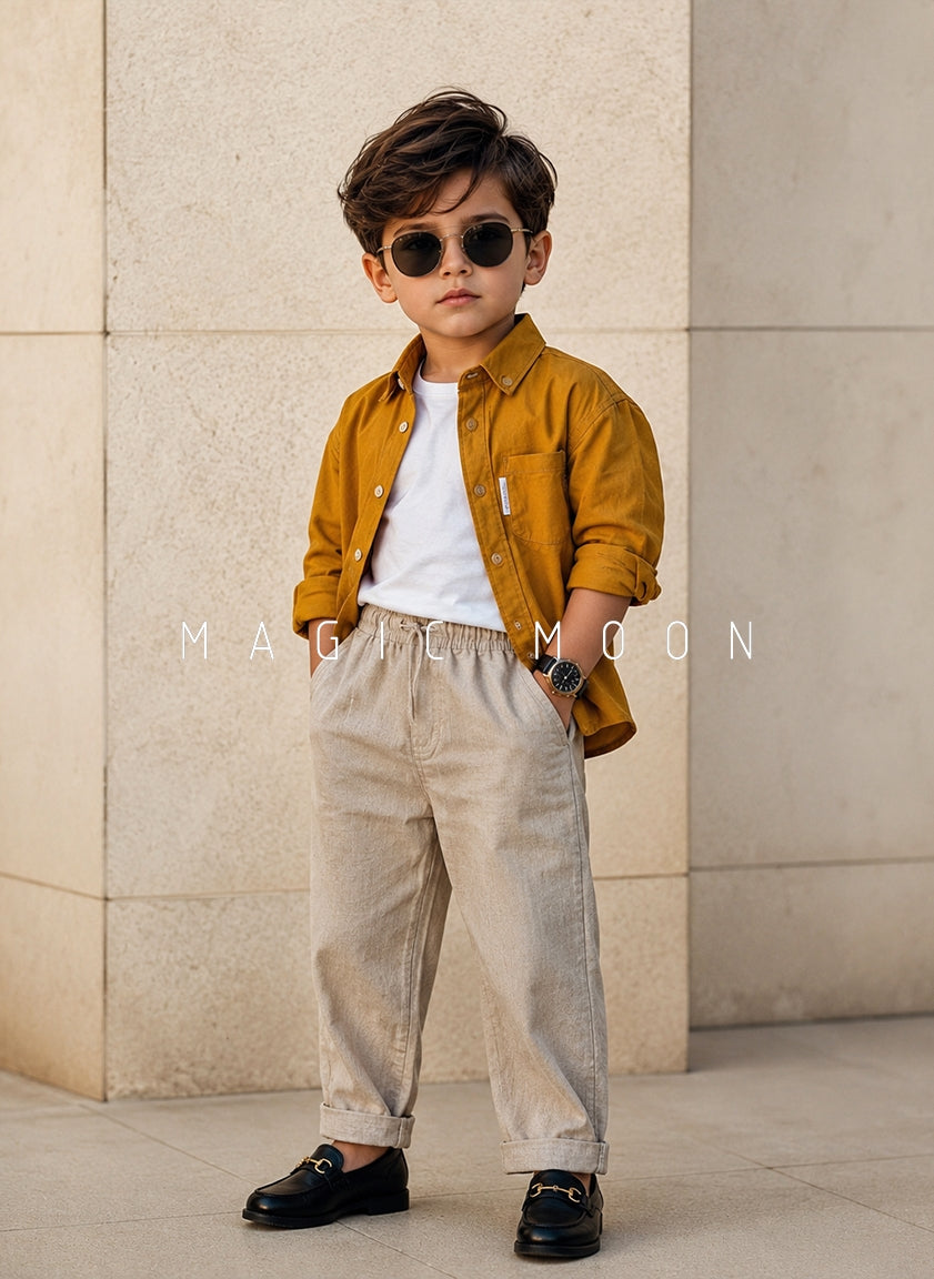SHFS12 Boy's Full Sleeve Oversized Shirt