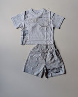 ST105 Unisex Half Sleeve Oversized T Shirt and Shorts Set