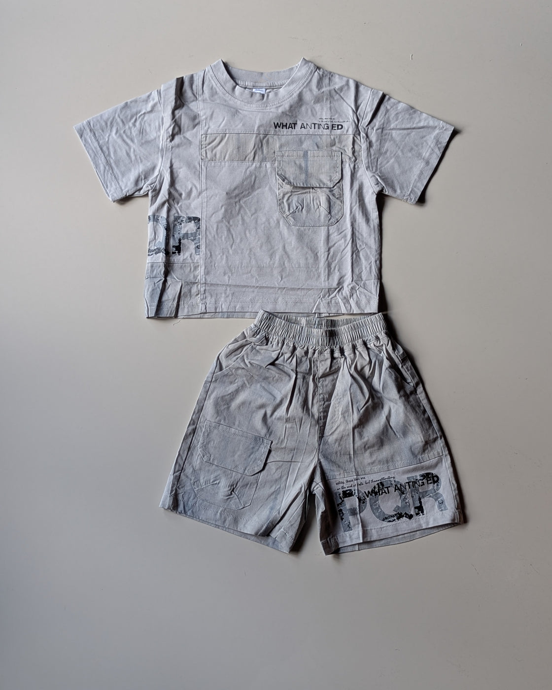 ST105 Unisex Half Sleeve Oversized T Shirt and Shorts Set