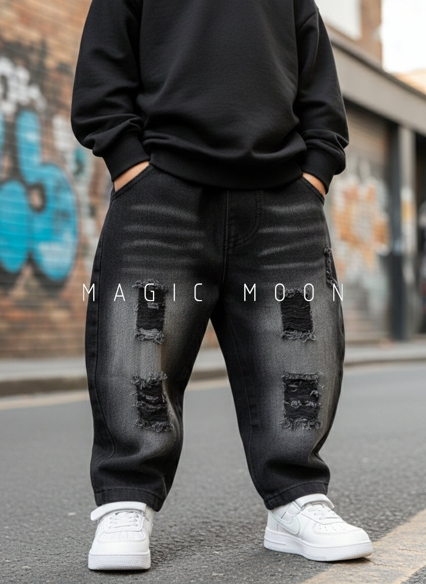 Unisex Distressed Baggy Jeans