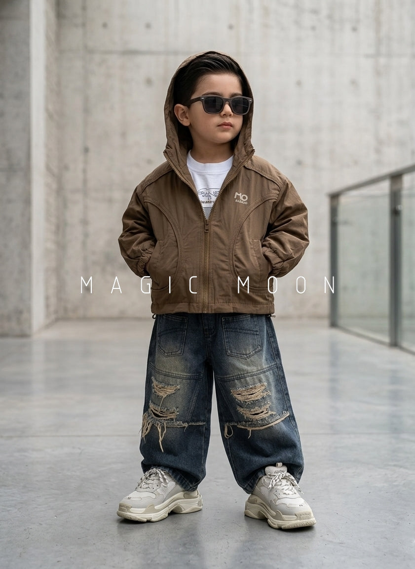 JKT01 Unisex Full Sleeve Oversized Hooded Jacket with Inner T Shirt