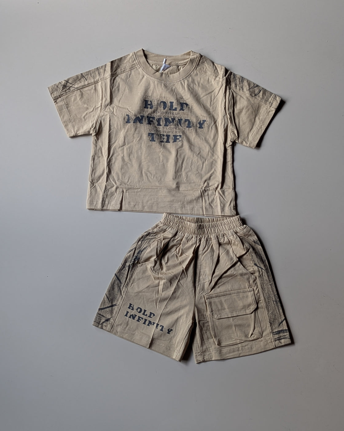 ST105 Unisex Half Sleeve Oversized T Shirt and Shorts Set