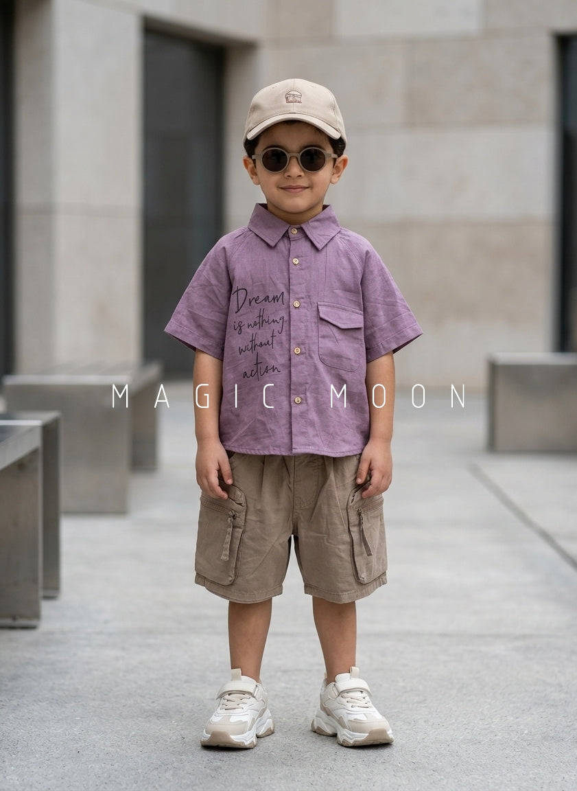 SHHS02 Boy's Half Sleeve Oversized Shirt