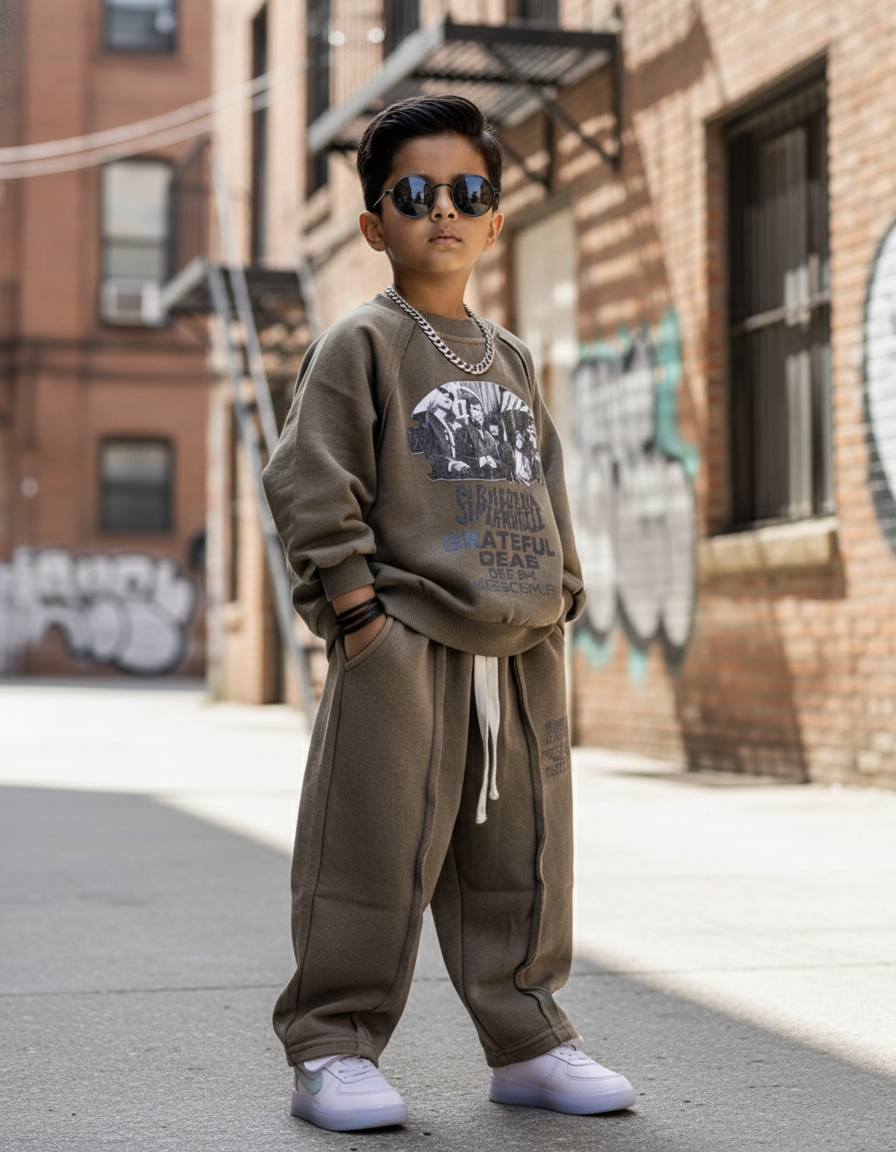 Unisex Full Sleeve Oversized T Shirt with Wide Leg Pant Set