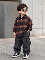 SHGMU02-01 Boys Full Sleeve Oversized Check Shirt