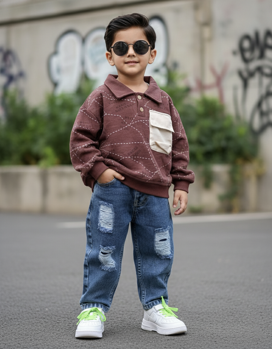 Unisex Full Sleeve Polo Neck T Shirt