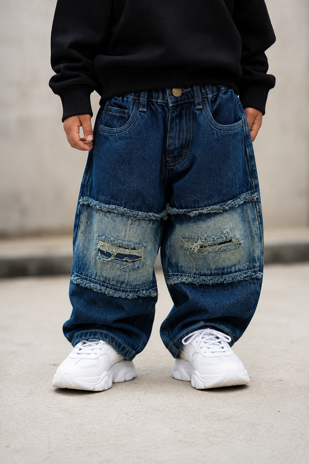 JNS111 Unisex Distressed Baggy Jeans