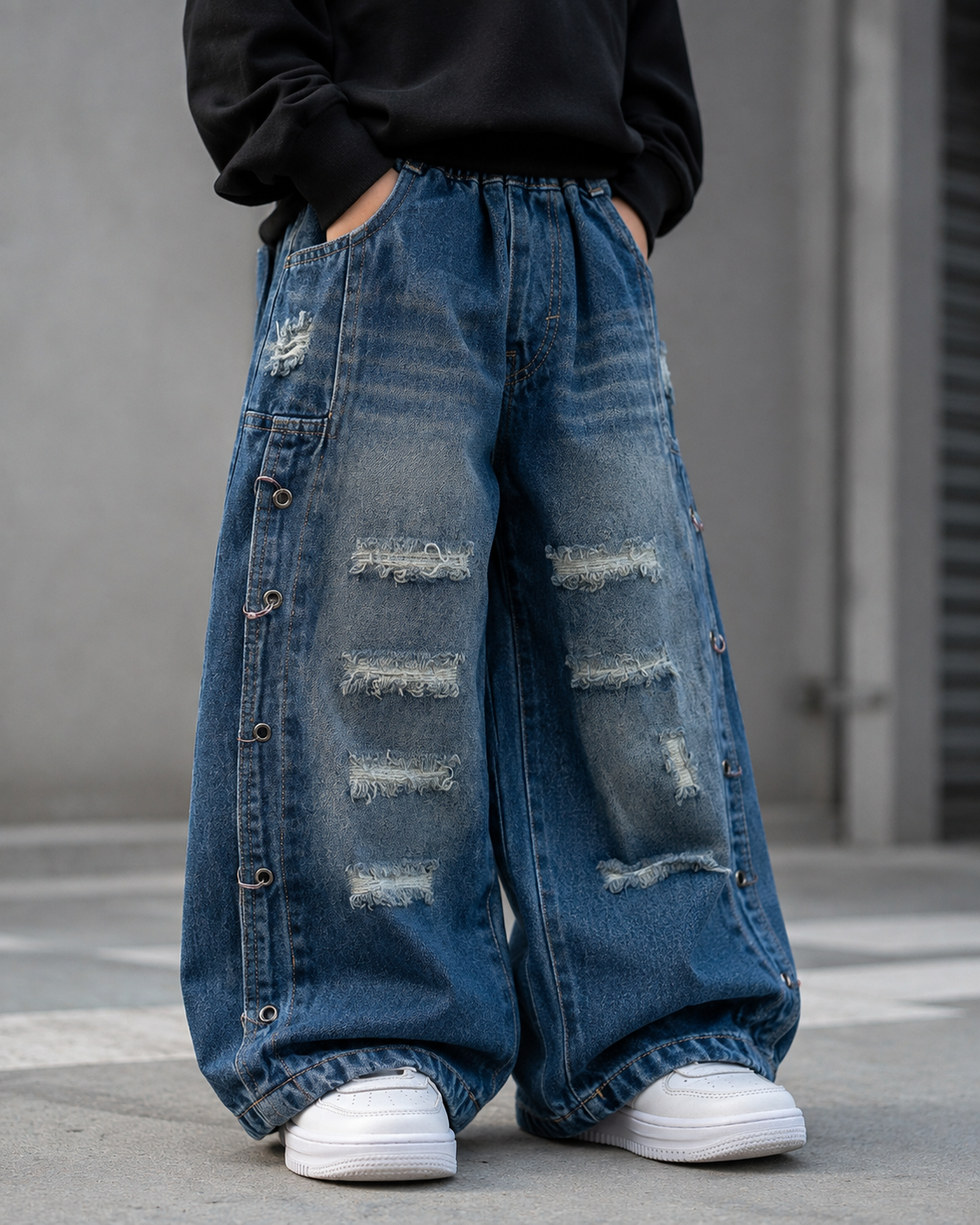 JN1008-01 Unisex Super Baggy Jeans