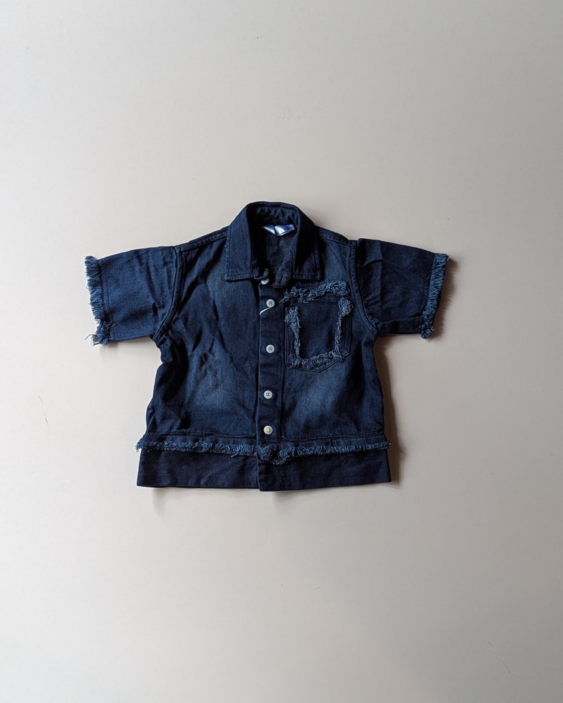 SHHS09 Boys Half Sleeve Oversized Denim Shirt