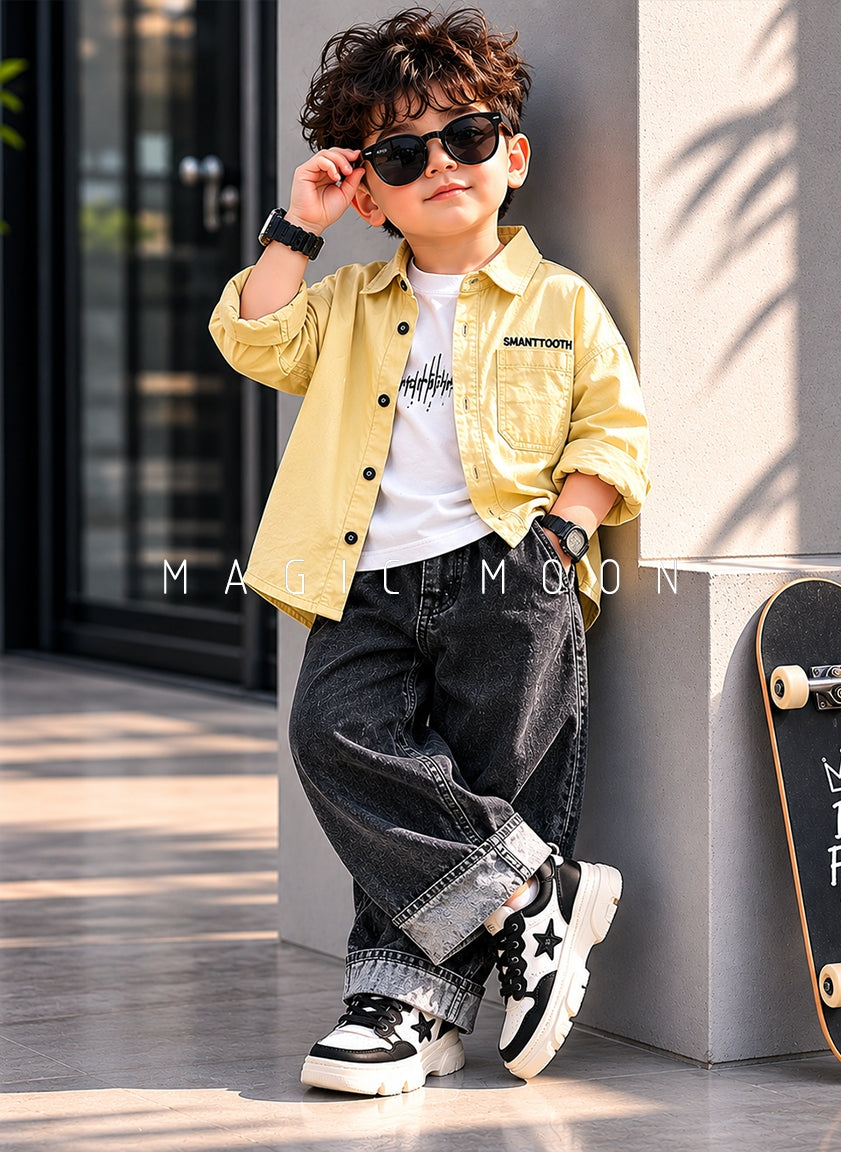JKT02 Unisex Full Sleeve Oversized Shirt with Inner T Shirt