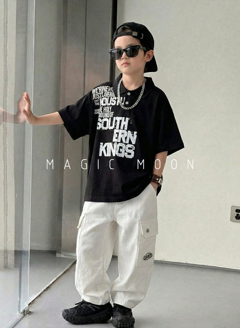 Unisex Half Sleeve Oversized Polo Neck T Shirt