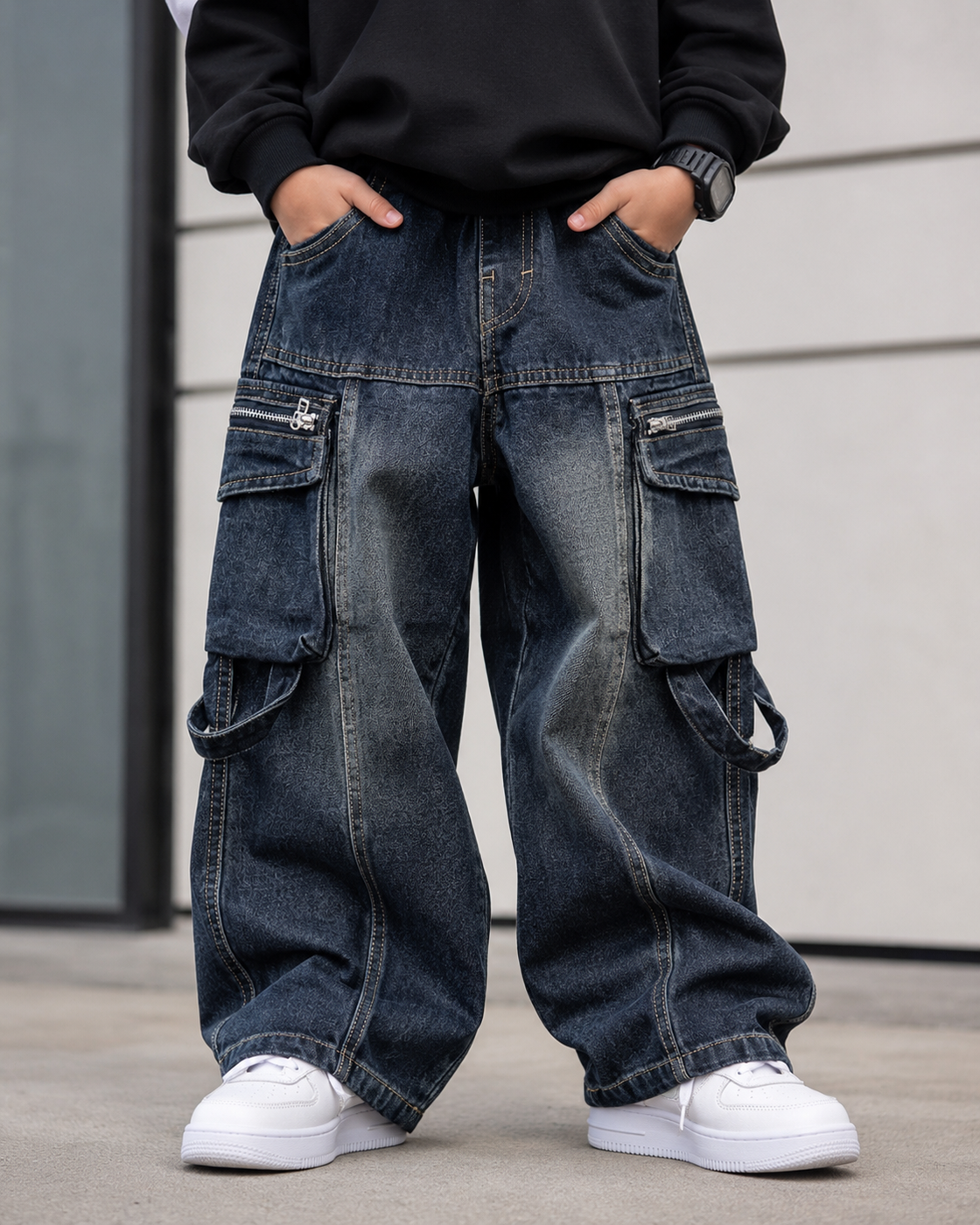 JN1009-01 Unisex Super Baggy Jeans
