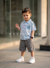 ST101 Unisex Half Sleeve Oversized Shirt with Shorts Set