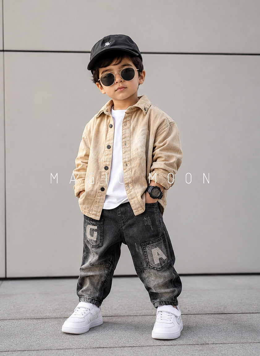 SHFS14 Boy's Full Sleeve Oversized Shirt