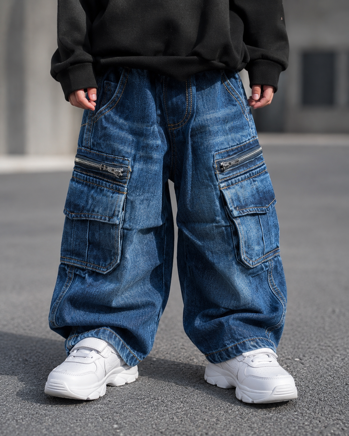 JNSIM112-02 Unisex Super Baggy Jeans