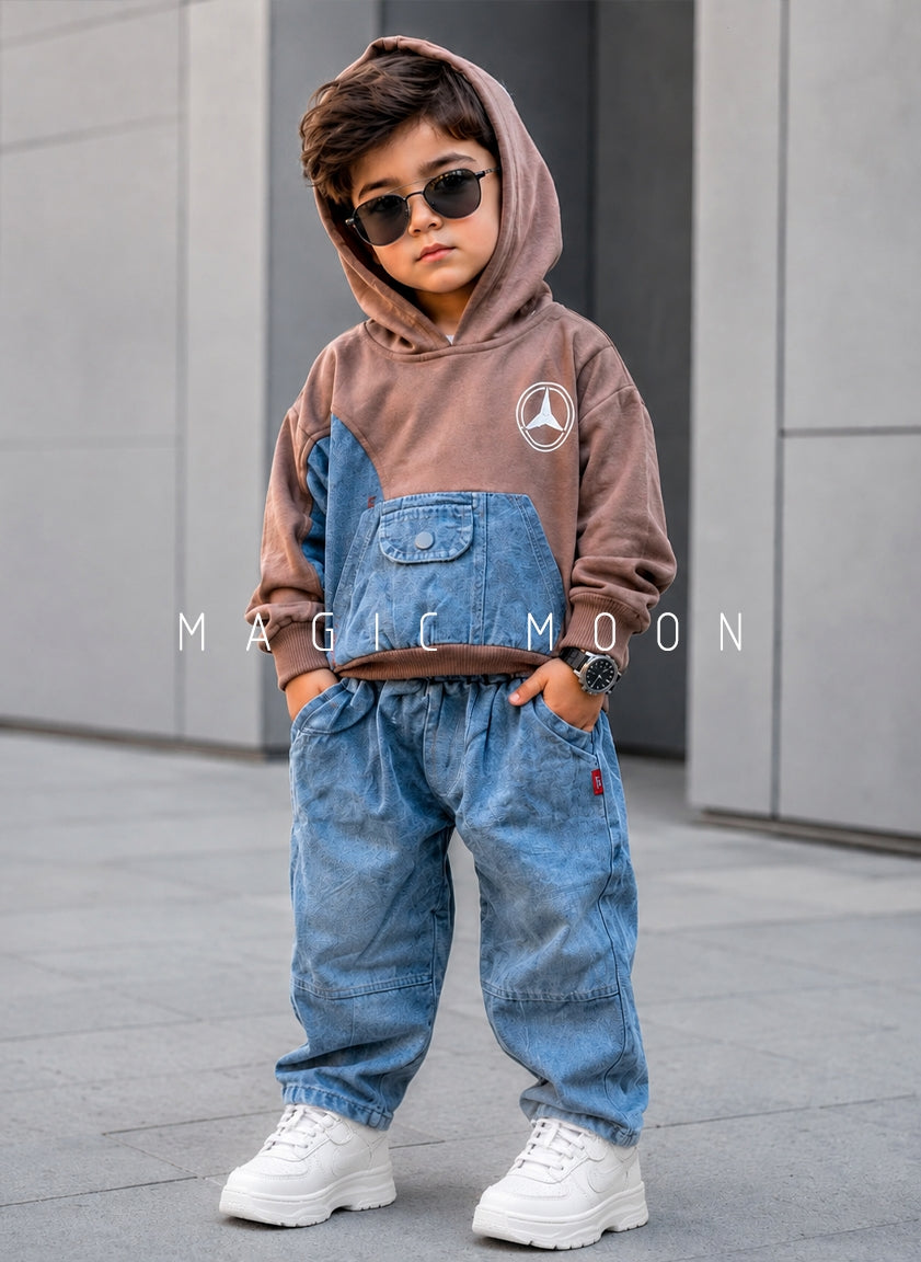 ST106 Unisex Full Sleeve Oversized Hooded T Shirt and Pant Set