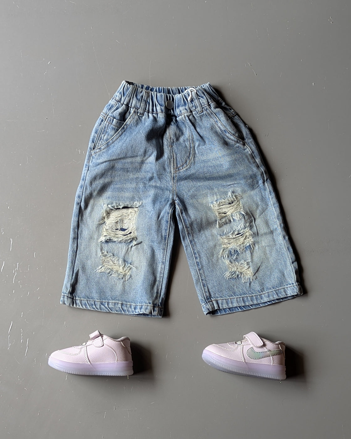 Unisex Distressed Wide Leg Jeans