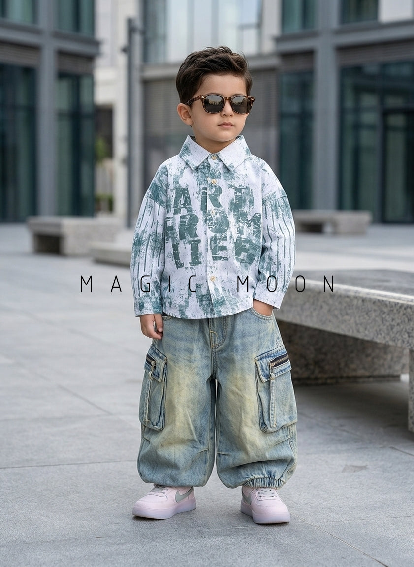 SHFS02 Boy's Full Sleeve Oversized Shirt