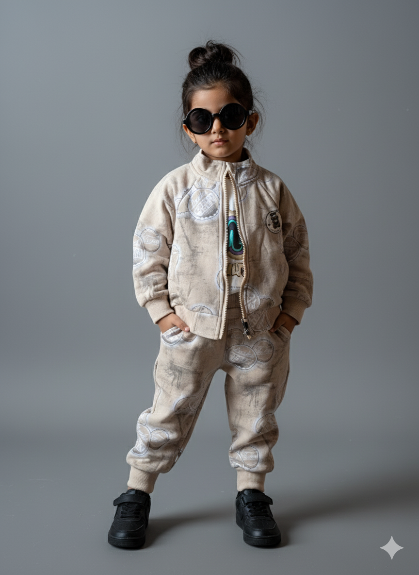 Unisex Full Sleeve Jacket, Inner T Shirt with Pant Set