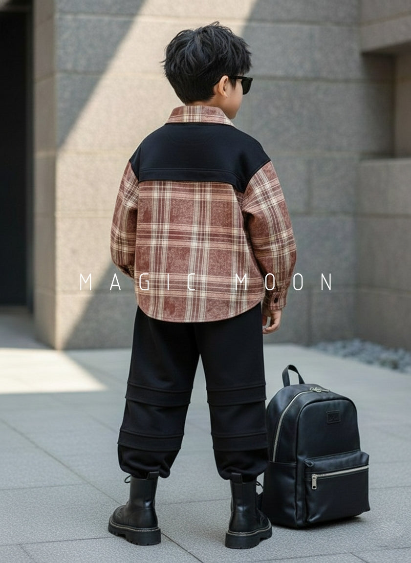 Unisex Full Sleeve Oversized Layered Look T Shirt with Baggy Pant Set