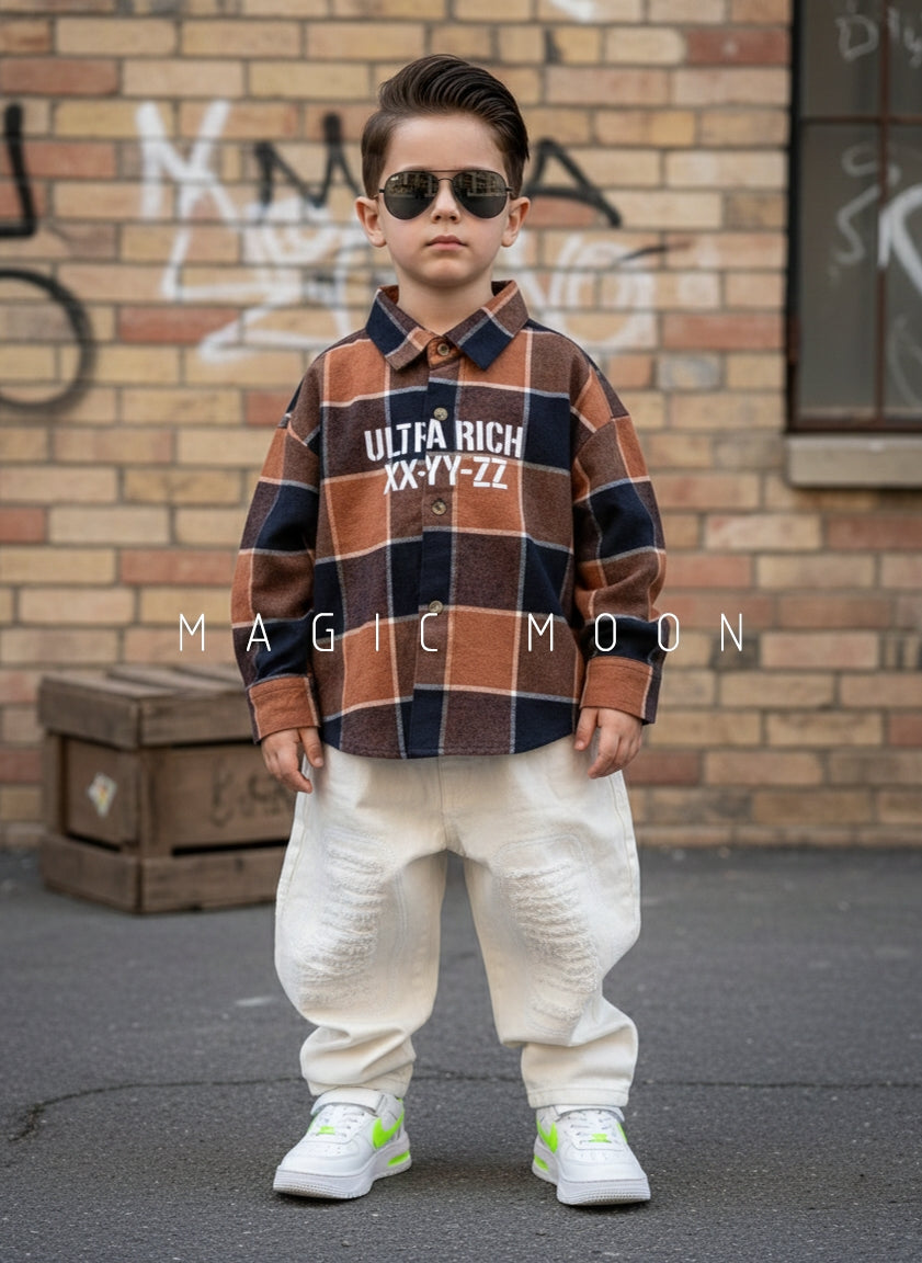 Boy's Full Sleeve Oversized Shirt