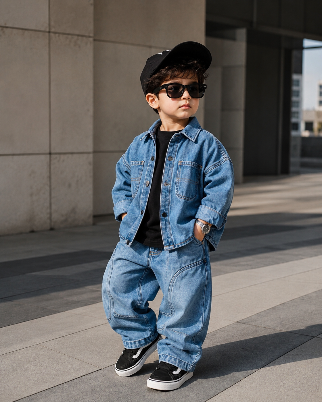 SHFS26 Boys Full Sleeve Oversized Denim Shirt