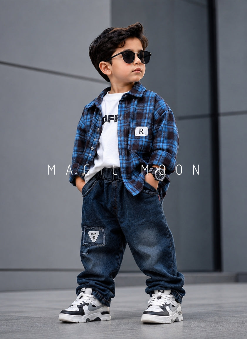 ST104 Unisex Full Sleeve Oversized Shirt with Inner T Shirt and Pant Set