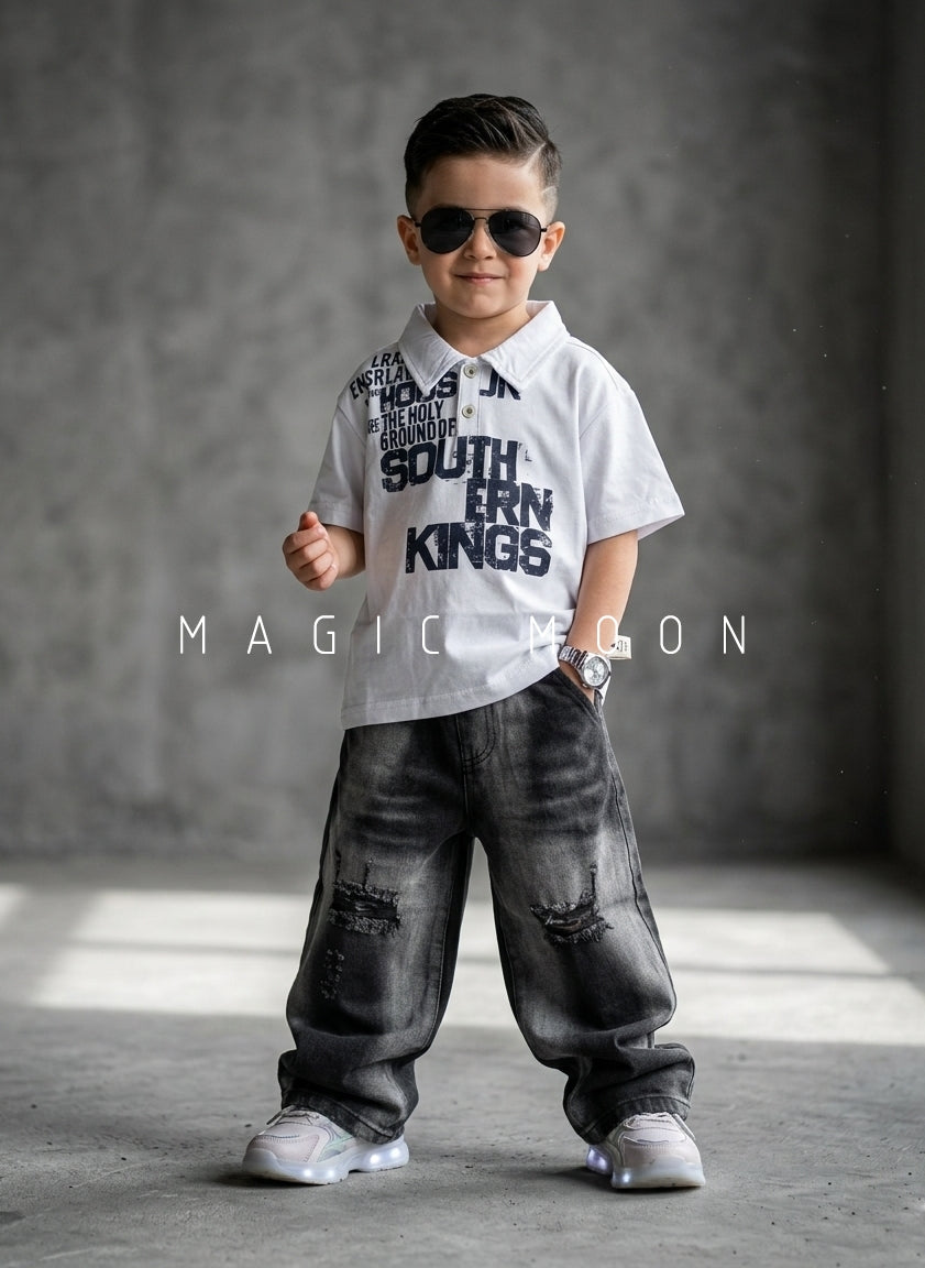 HSP01 Unisex Half Sleeve Oversized Polo T Shirt