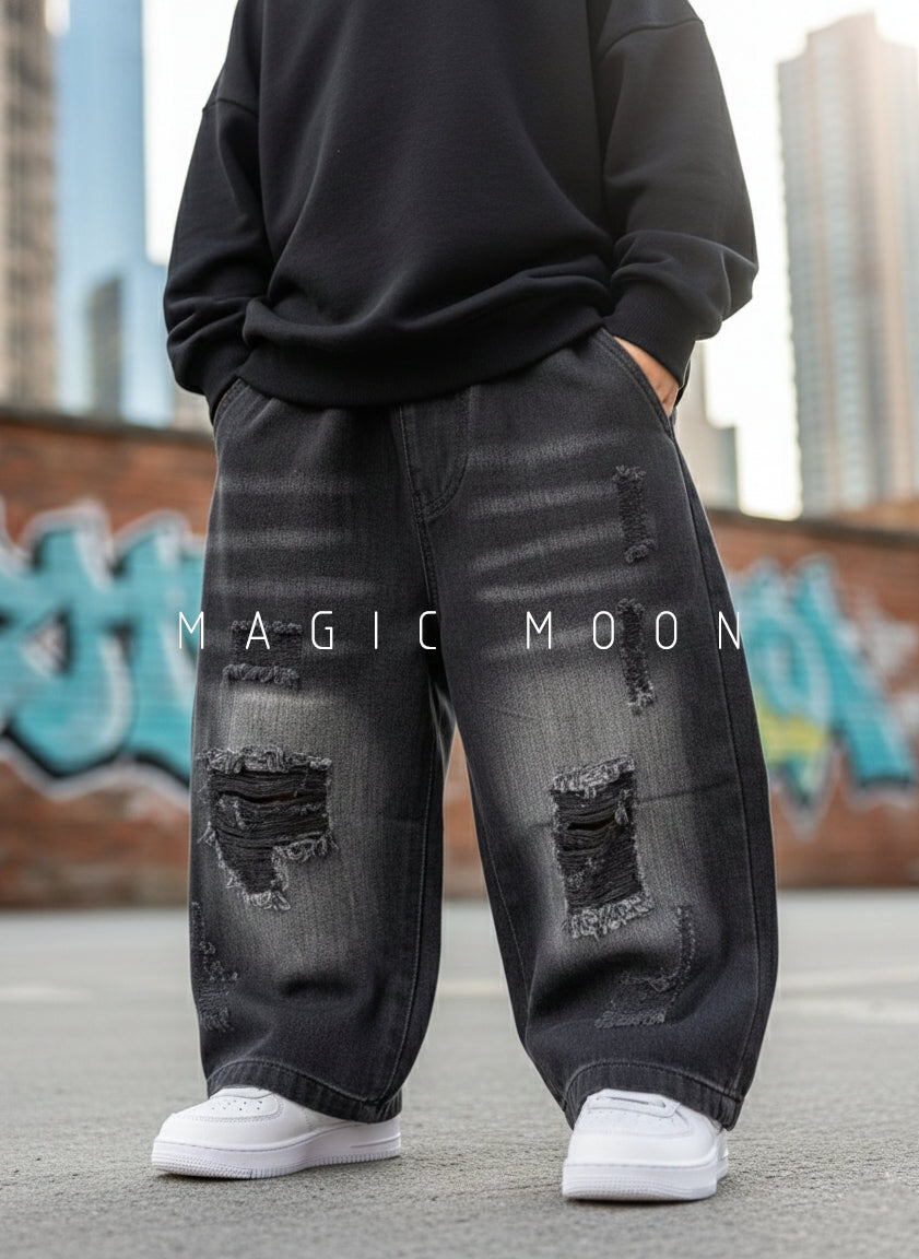 Unisex Distressed Super Baggy Jeans