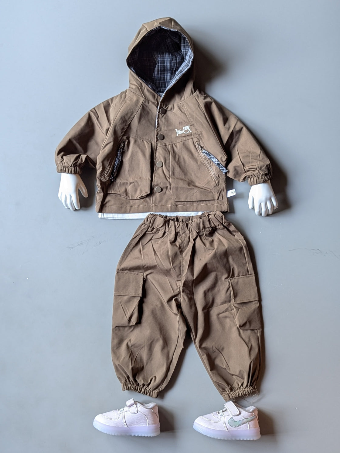 Unisex Full Sleeve Oversized Hooded Jacket Inner T Shirt and Pant Set