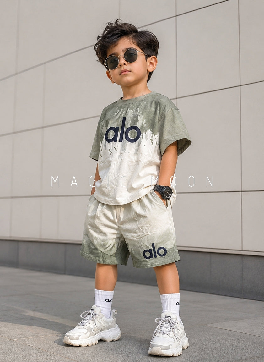 ST105 Unisex Half Sleeve Oversized T Shirt and Shorts Set