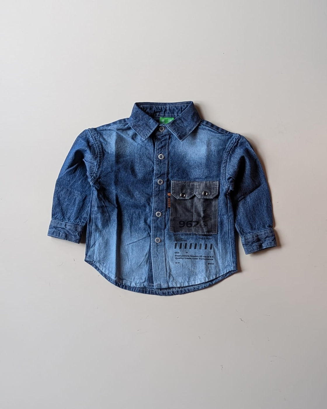 SHDMD101-02 Boys Full Sleeve Oversized Denim Shirt