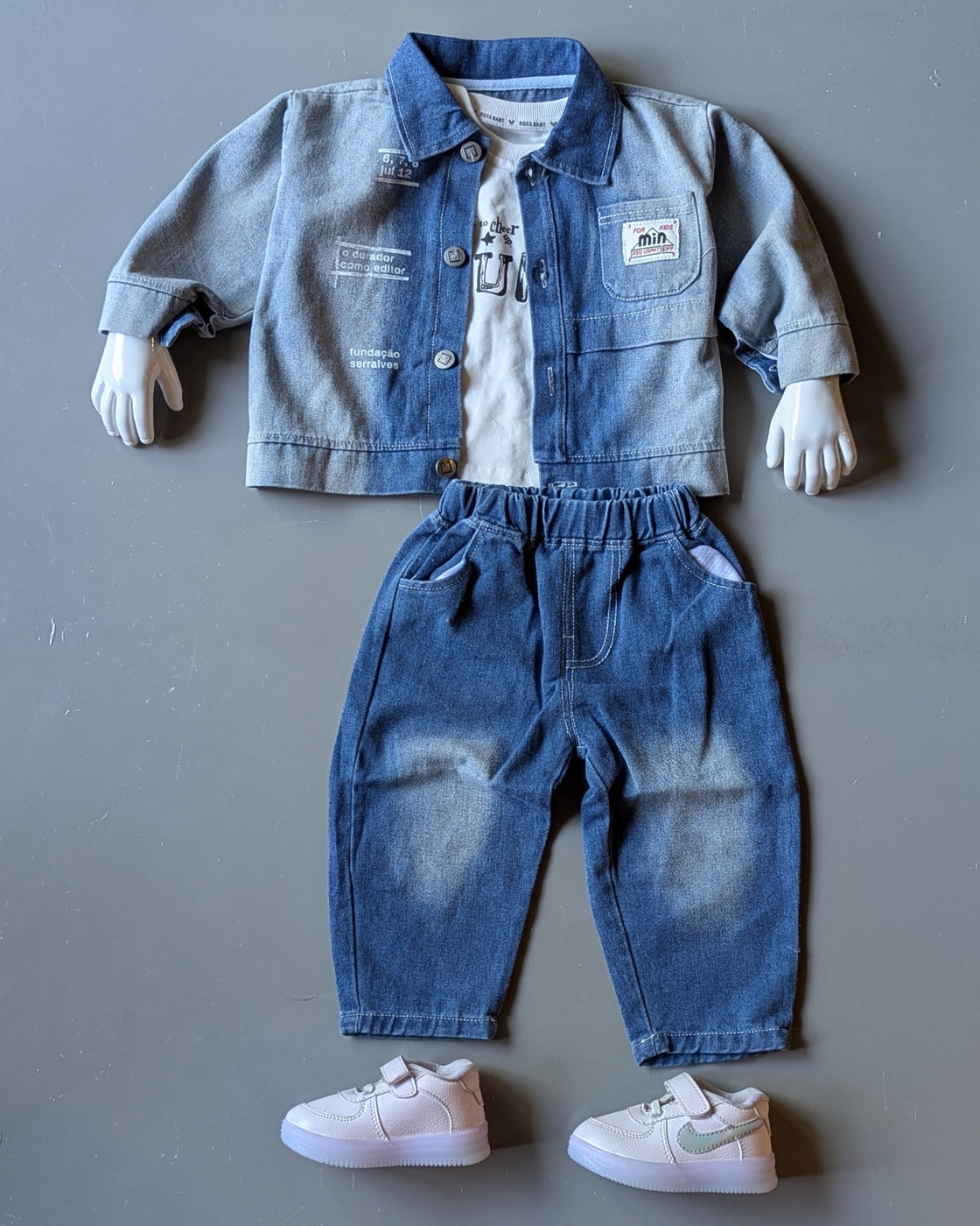 Unisex Full Sleeve Oversized Jacket, Inner T Shirt and Pant Set