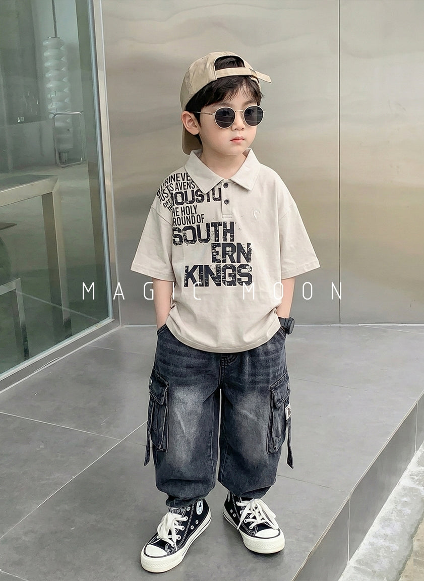 Unisex Half Sleeve Oversized Polo Neck T Shirt