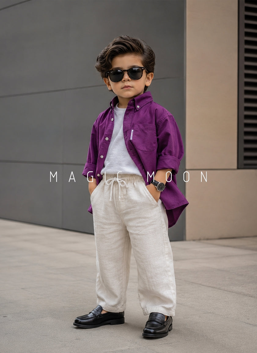 SHFS12 Boy's Full Sleeve Oversized Shirt
