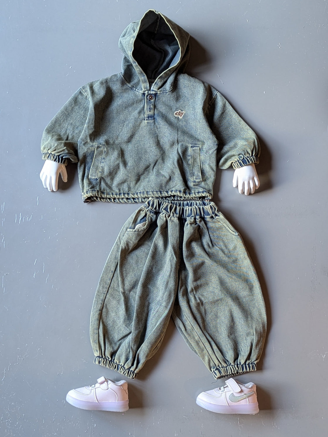 Unisex Full Sleeve Oversized Denim Hoody and Pant Set