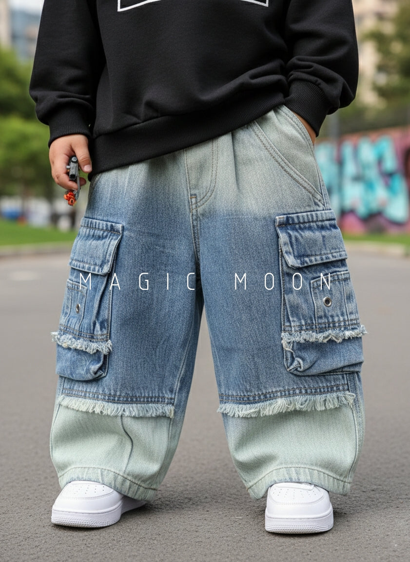 Unisex Double Shaded Super Baggy Jeans