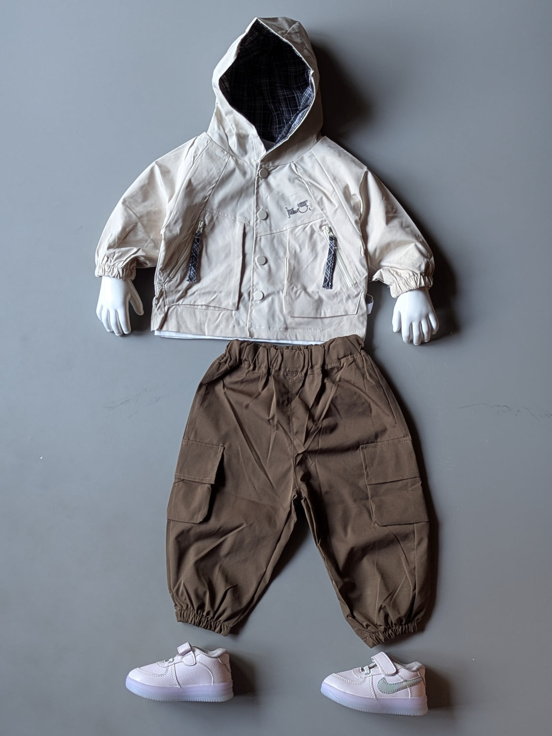 Unisex Full Sleeve Oversized Hooded Jacket Inner T Shirt and Pant Set