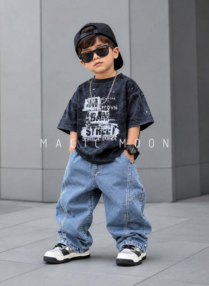 TSHS01 Unisex Half Sleeve Oversized T Shirt with Chain
