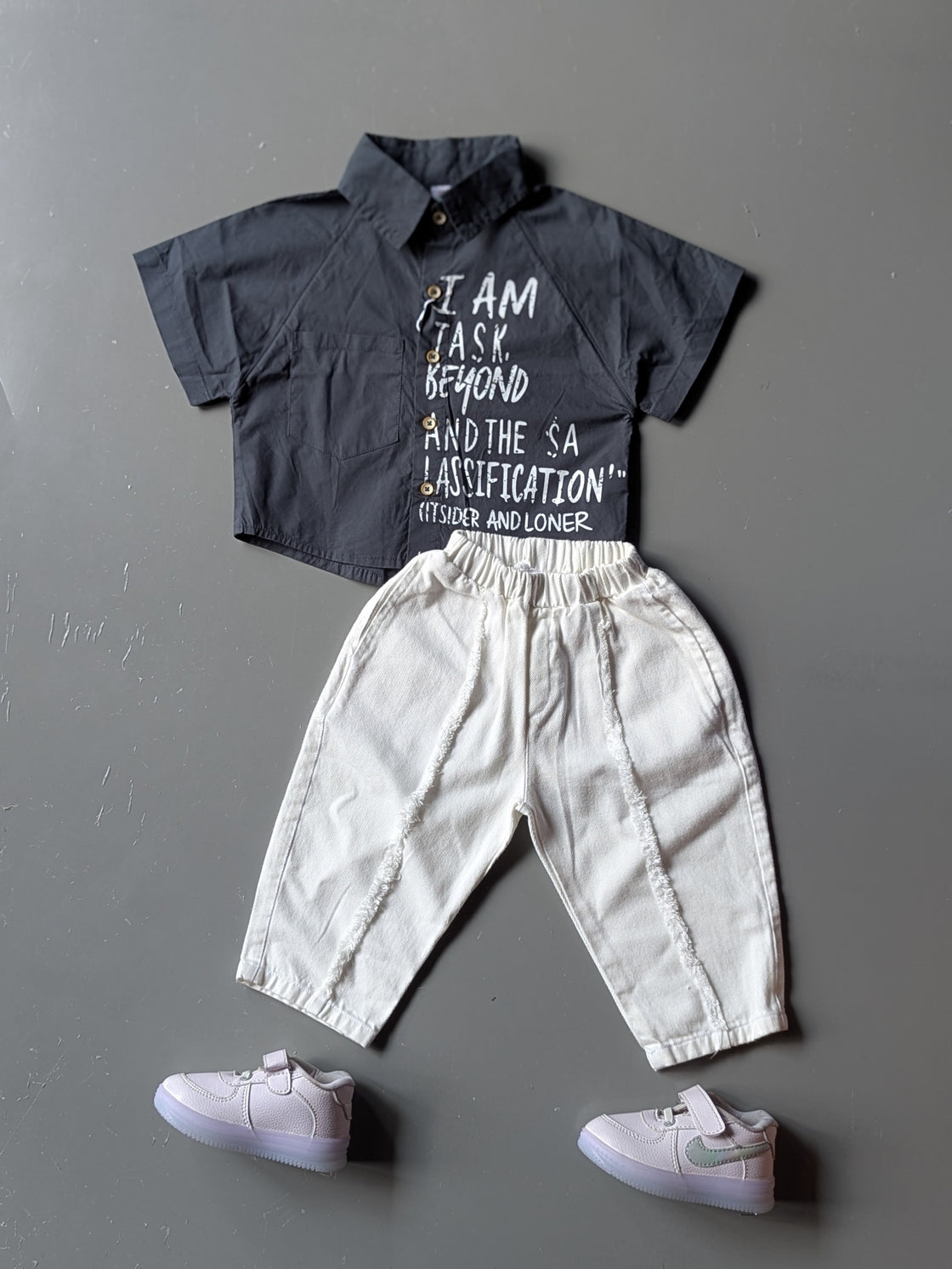 Boy's Half Sleeve Oversized Shirt