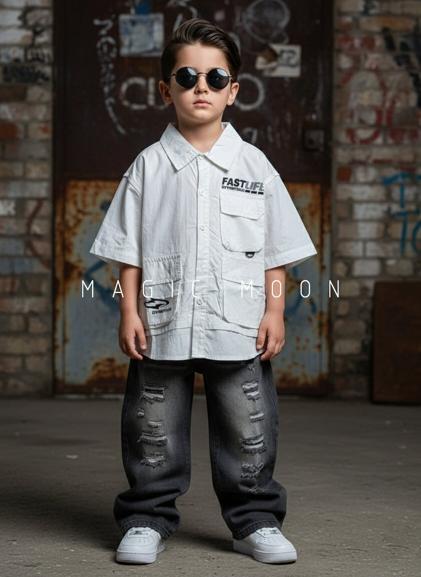 Unisex Half Sleeve Oversized Shirt